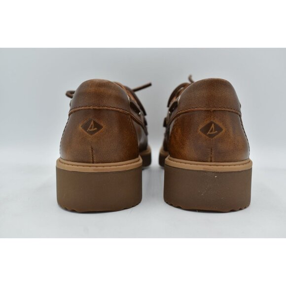 Sperry Womens Size 11 Wells Brown Leather Nubuck Slip On Boat Shoes - Picture 4 of 13